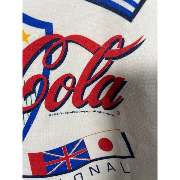 Vintage 1990 Coca Cola International Sweatshirt White Mens Medium - Picture 3 of 8